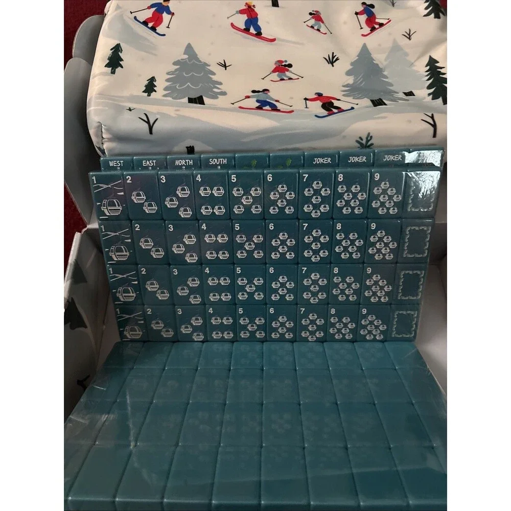 American Mahjong Tile Set with Carrying Bag and Accessories, 160 Acrylic Engrave